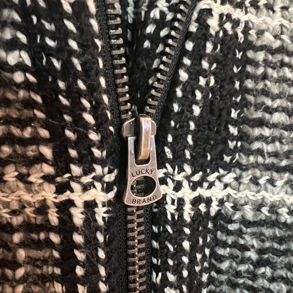 Lucky Brand Womens Harper Tweed Full Zip Moto Jacket in Black, Grey, Size Medium - Picture 3 of 4